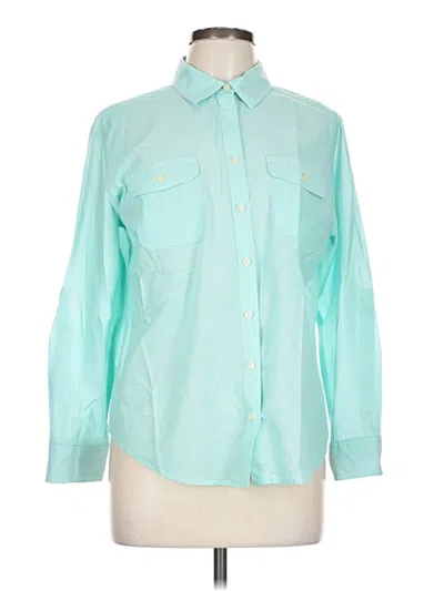 Pre-owned St. John's Bay Long Sleeve Button Down Shirt In Blue