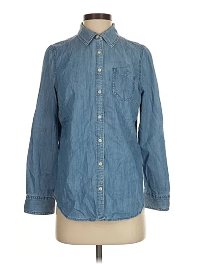 Pre-owned St. John's Bay Long Sleeve Button Down Shirt In Blue