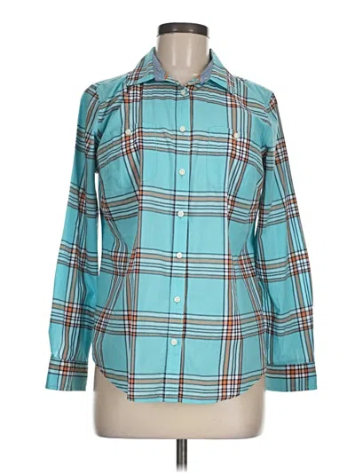 Pre-owned St. John's Bay Long Sleeve Button Down Shirt In Blue