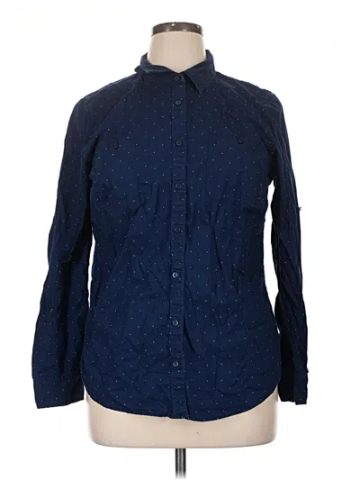 Pre-owned St. John's Bay Long Sleeve Button Down Shirt In Blue