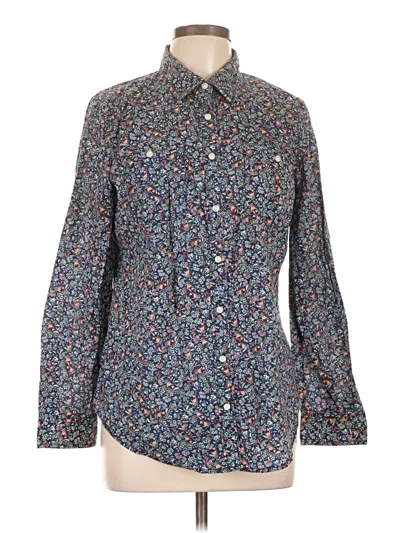 Pre-owned St. John's Bay Long Sleeve Button Down Shirt In Blue