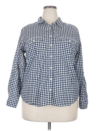 Pre-owned St. John's Bay Long Sleeve Button Down Shirt In Blue