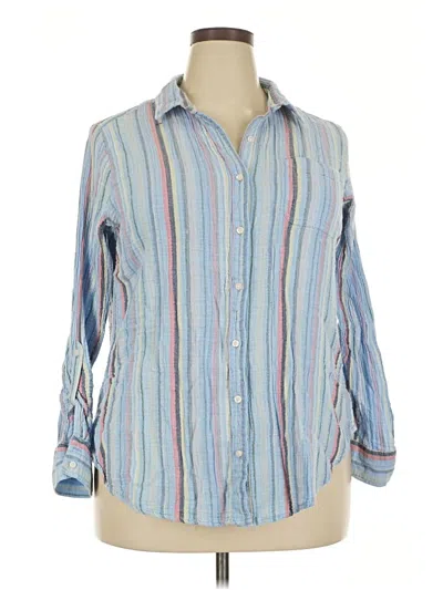 Pre-owned St. John's Bay Long Sleeve Button Down Shirt In Blue