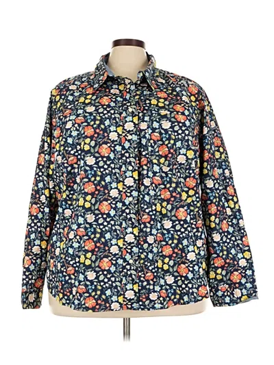 St. John's Bay Long Sleeve Button Down Shirt In Blue
