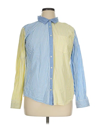 Pre-owned St. John's Bay Long Sleeve Button Down Shirt In Blue