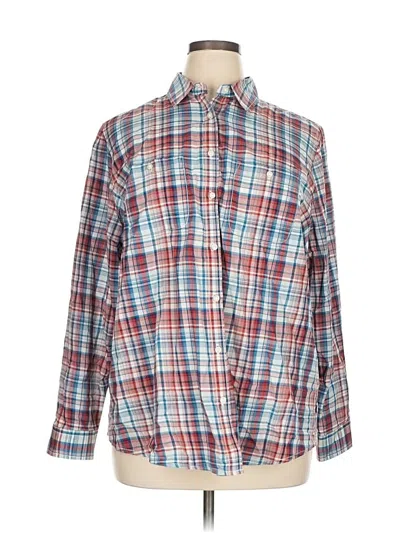 Pre-owned St. John's Bay Long Sleeve Button Down Shirt In Blue