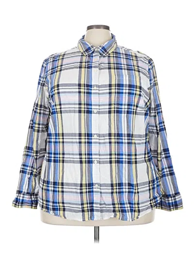 Pre-owned St. John's Bay Long Sleeve Button Down Shirt In Blue