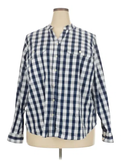 Pre-owned St. John's Bay Long Sleeve Button Down Shirt In Blue