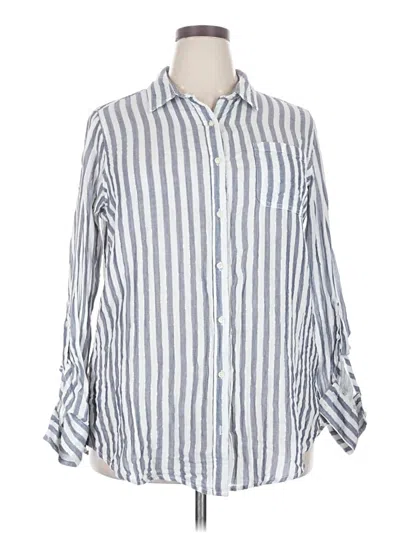 Pre-owned St. John's Bay Long Sleeve Button Down Shirt In Blue