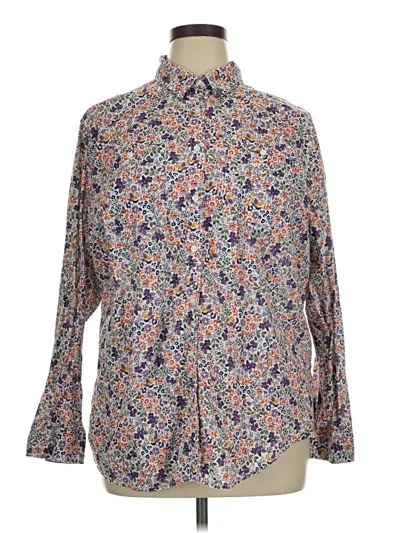 Pre-owned St. John's Bay Long Sleeve Button Down Shirt In Blue