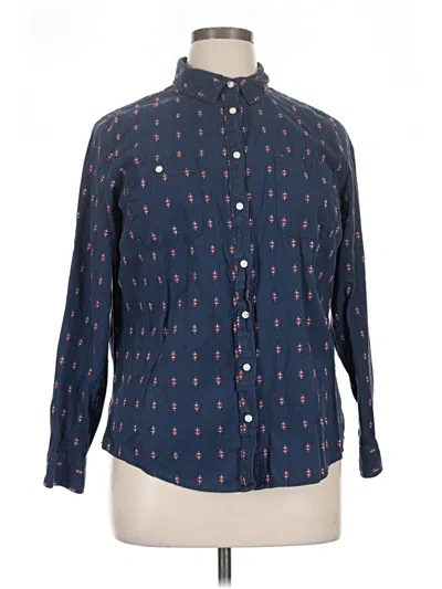 Pre-owned St. John's Bay Long Sleeve Button Down Shirt In Blue