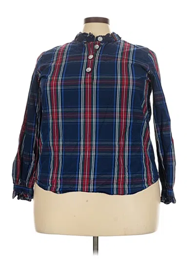 Pre-owned St. John's Bay Long Sleeve Button Down Shirt In Blue