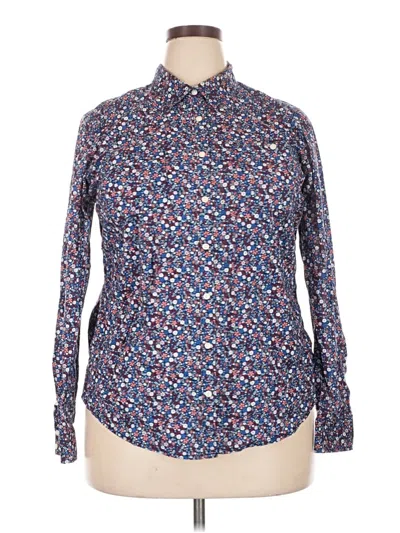 Pre-owned St. John's Bay Long Sleeve Button Down Shirt In Blue