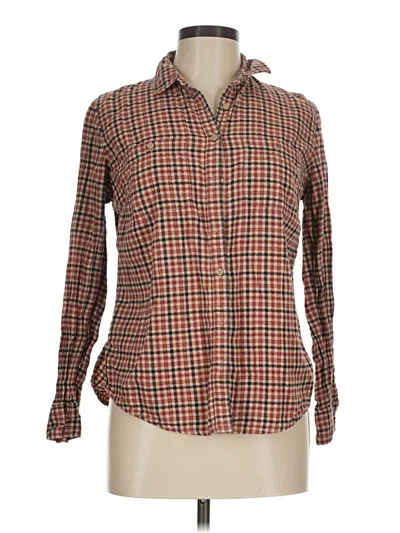 Pre-owned St. John's Bay Long Sleeve Button Down Shirt In Brown
