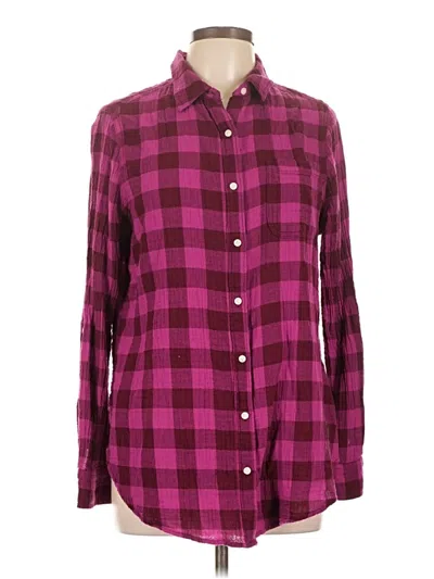 Pre-owned St. John's Bay Long Sleeve Button Down Shirt In Burgundy