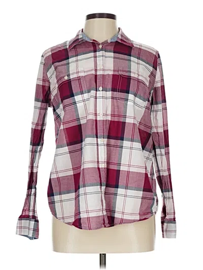 Pre-owned St. John's Bay Long Sleeve Button Down Shirt In Burgundy