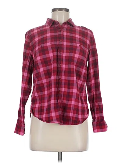 Pre-owned St. John's Bay Long Sleeve Button Down Shirt In Burgundy
