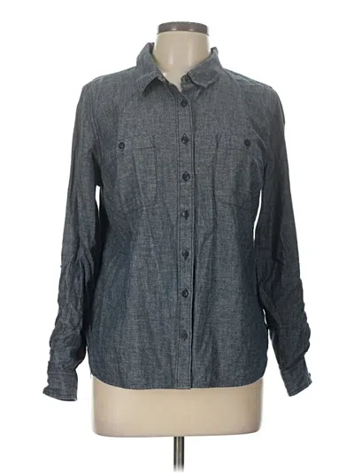 Pre-owned St. John's Bay Long Sleeve Button Down Shirt In Gray