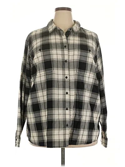 Pre-owned St. John's Bay Long Sleeve Button Down Shirt In Gray