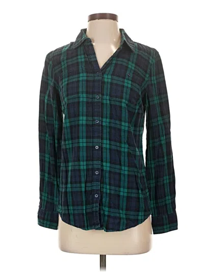 Pre-owned St. John's Bay Long Sleeve Button Down Shirt In Green