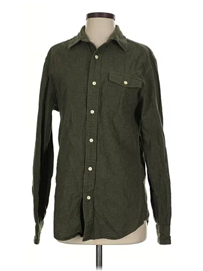 Pre-owned St. John's Bay Long Sleeve Button Down Shirt In Green
