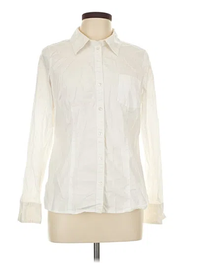 Pre-owned St. John's Bay Long Sleeve Button Down Shirt In Ivory