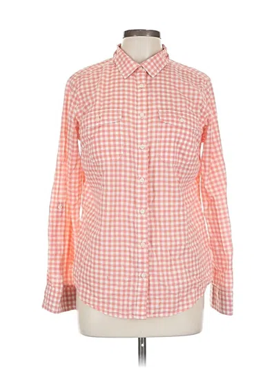 Pre-owned St. John's Bay Long Sleeve Button Down Shirt In Orange