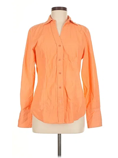 Pre-owned St. John's Bay Long Sleeve Button Down Shirt In Orange