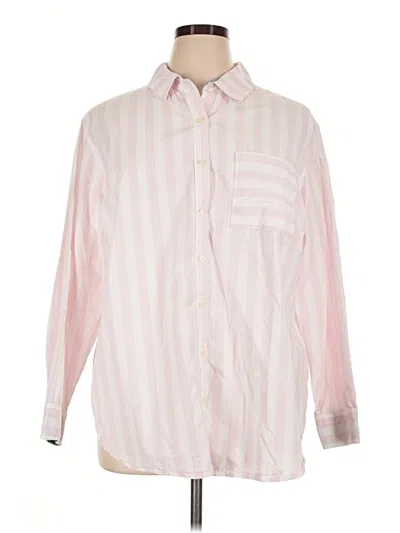 Pre-owned St. John's Bay Long Sleeve Button Down Shirt In Pink