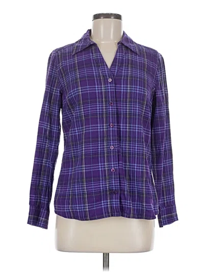 Pre-owned St. John's Bay Long Sleeve Button Down Shirt In Purple
