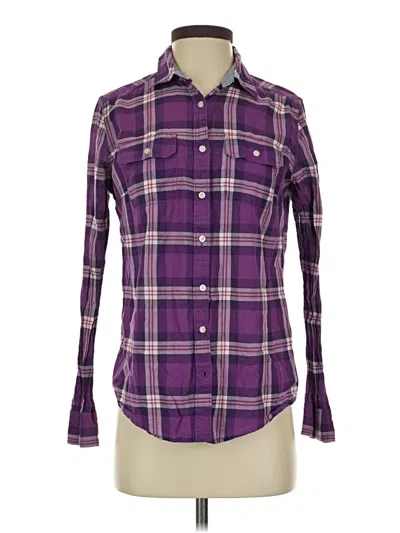 Pre-owned St. John's Bay Long Sleeve Button Down Shirt In Purple