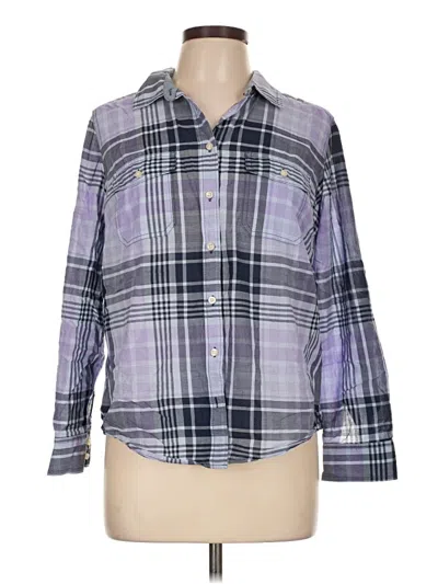 Pre-owned St. John's Bay Long Sleeve Button Down Shirt In Purple