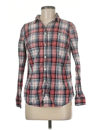 Pre-owned St. John's Bay Long Sleeve Button Down Shirt In Red