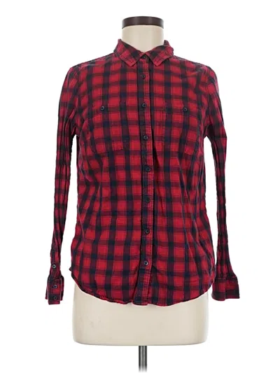 Pre-owned St. John's Bay Long Sleeve Button Down Shirt In Red