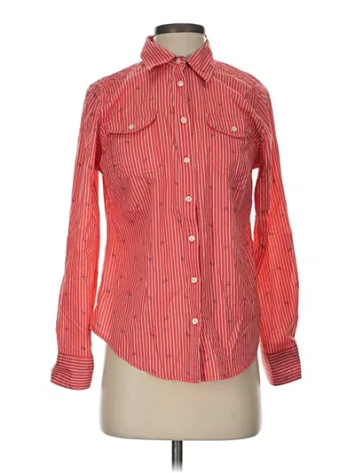 Pre-owned St. John's Bay Long Sleeve Button Down Shirt In Red