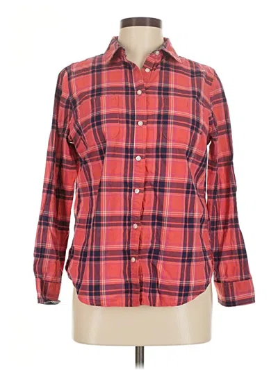 Pre-owned St. John's Bay Long Sleeve Button Down Shirt In Red