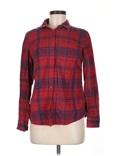 Pre-owned St. John's Bay Long Sleeve Button Down Shirt In Red