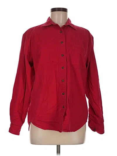 Pre-owned St. John's Bay Long Sleeve Button Down Shirt In Red