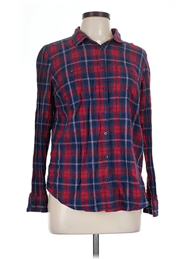 Pre-owned St. John's Bay Long Sleeve Button Down Shirt In Red