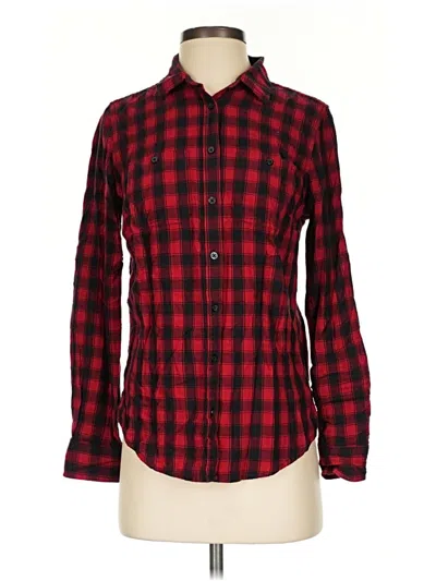 Pre-owned St. John's Bay Long Sleeve Button Down Shirt In Red