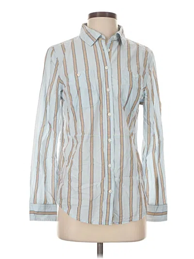 Pre-owned St. John's Bay Long Sleeve Button Down Shirt In Silver