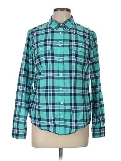 Pre-owned St. John's Bay Long Sleeve Button Down Shirt In Teal