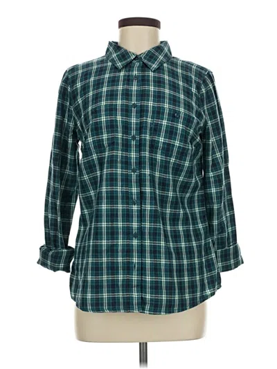 Pre-owned St. John's Bay Long Sleeve Button Down Shirt In Teal