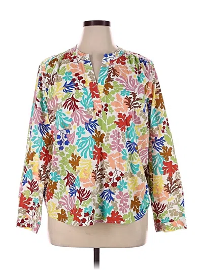 Pre-owned St. John's Bay Long Sleeve Button Down Shirt In White