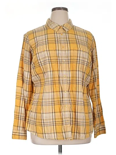 Pre-owned St. John's Bay Long Sleeve Button Down Shirt In Yellow