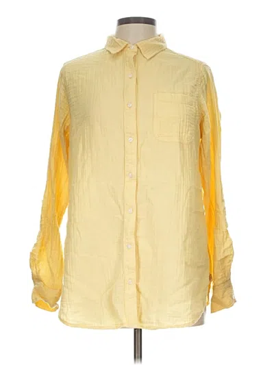 Pre-owned St. John's Bay Long Sleeve Button Down Shirt In Yellow