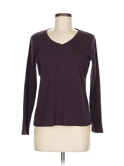 Pre-owned St. John's Bay Long Sleeve T-shirt In Burgundy