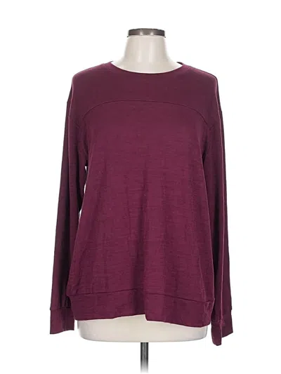 Pre-owned St. John's Bay Long Sleeve T-shirt In Burgundy
