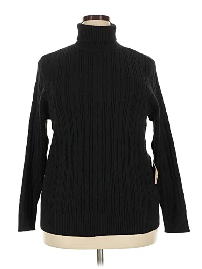 Pre-owned St. John's Bay Long Sleeve Top Black Turtleneck Tops