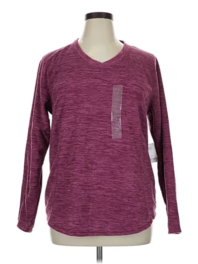 Pre-owned St. John's Bay Long Sleeve Top Burgundy V-neck Tops